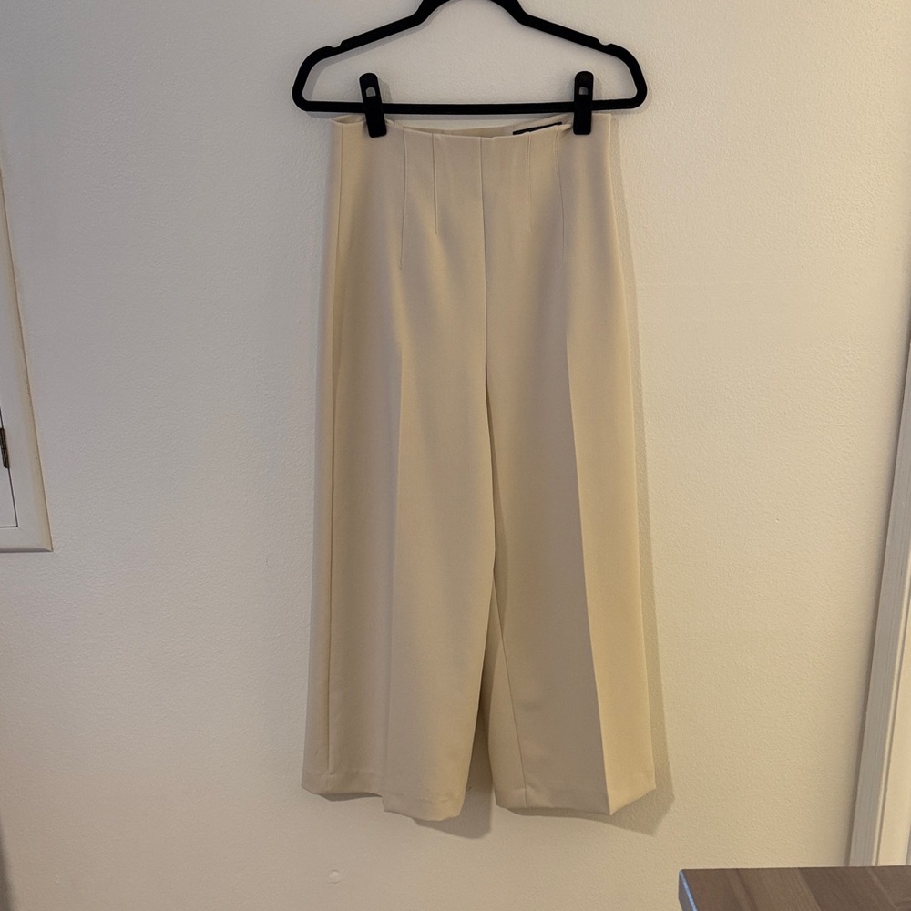 Zara Cream Women's Pants - wide leg